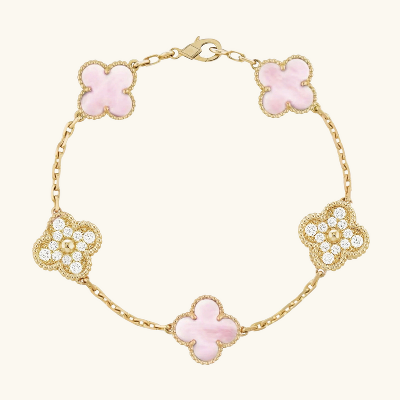 CLOVER Luxe Golden Pink Bracelet | Tiva Jewelry