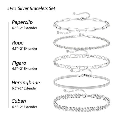 5pc Classic Bracelets Stack | Tiva Jewelry