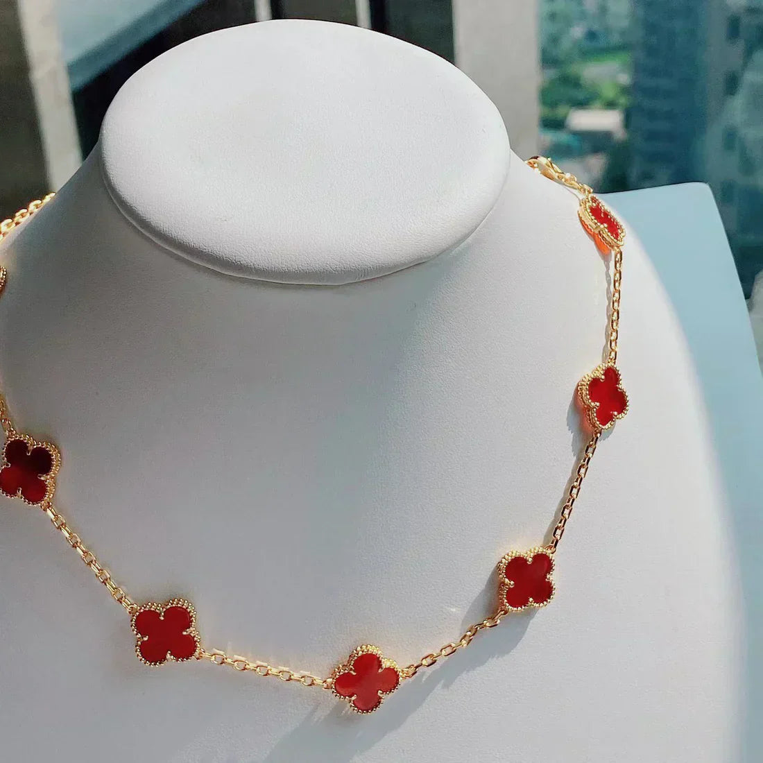 CLOVER | Red Necklace with 10 Motifs | Tiva Jewelry