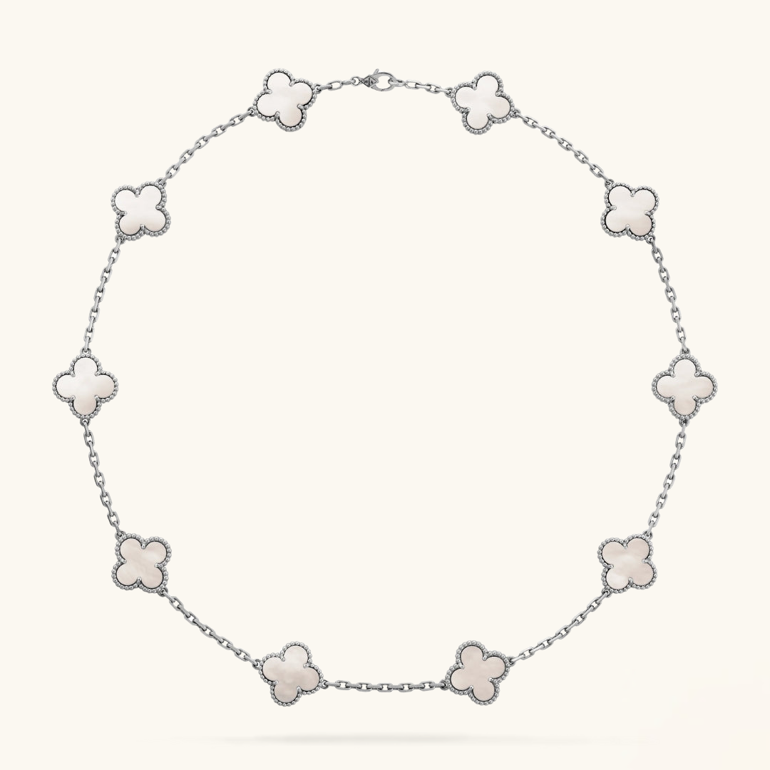 CLOVER | 10-Motive Silver Necklace | Tiva Jewelry