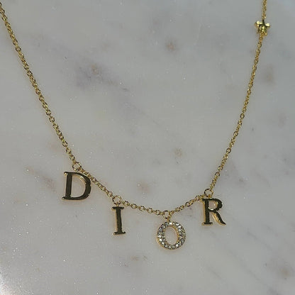Signature Gold DR Necklace | Tiva Jewelry