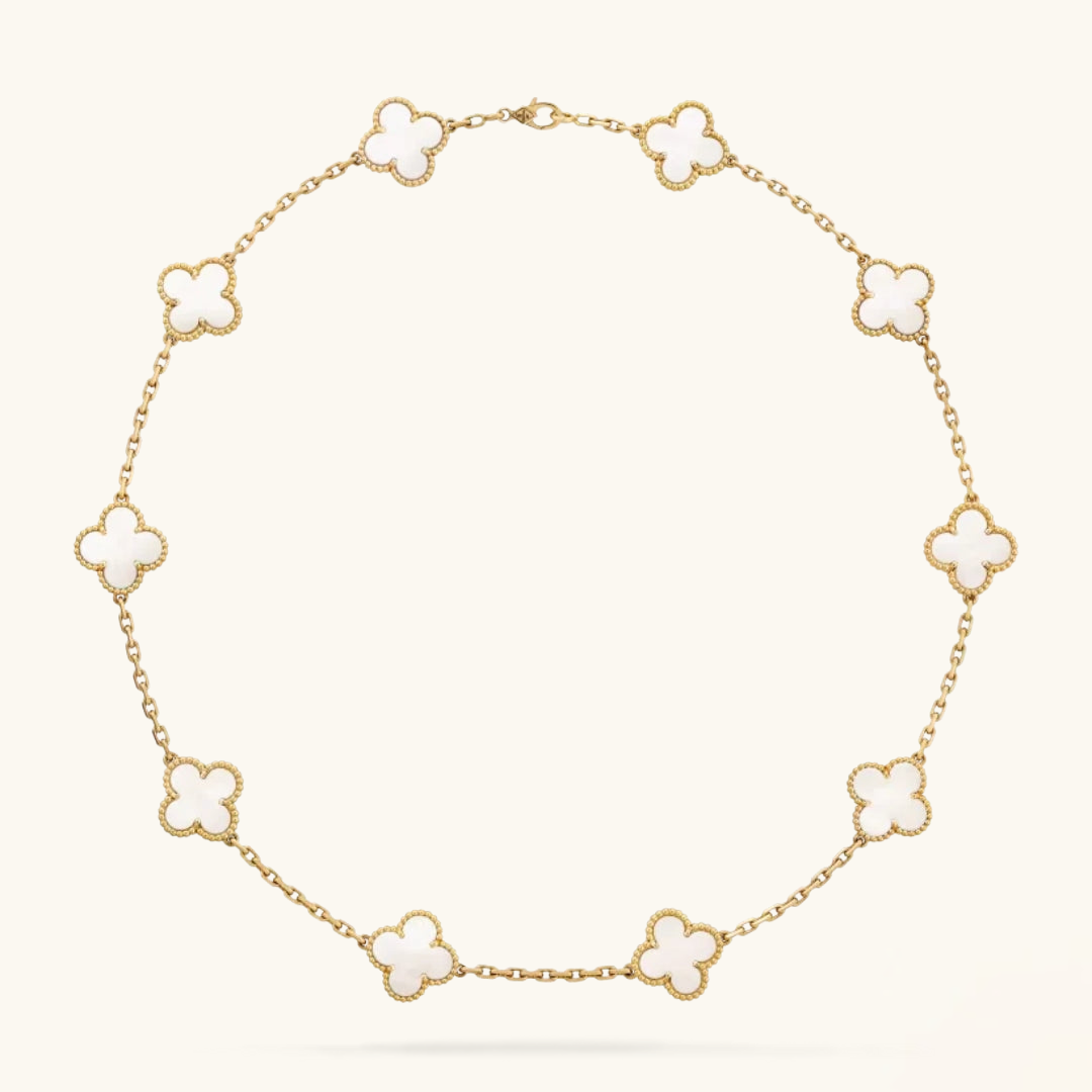 CLOVER | 10-Motif White Necklace - Current & Chic | Tiva Jewelry
