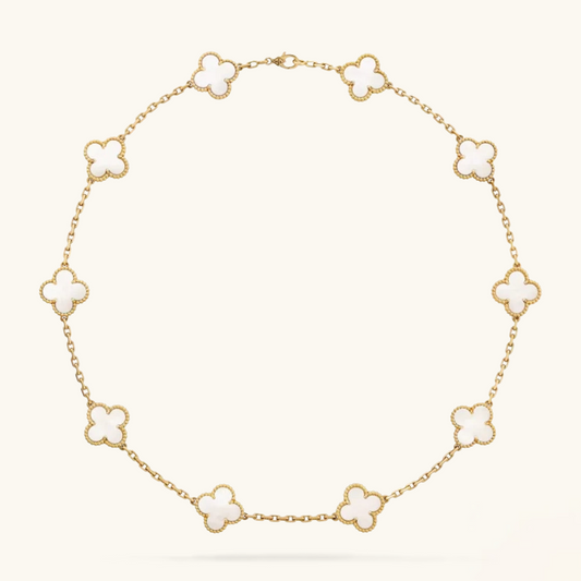 CLOVER | 10-Motif White Necklace - Current & Chic | Tiva Jewelry