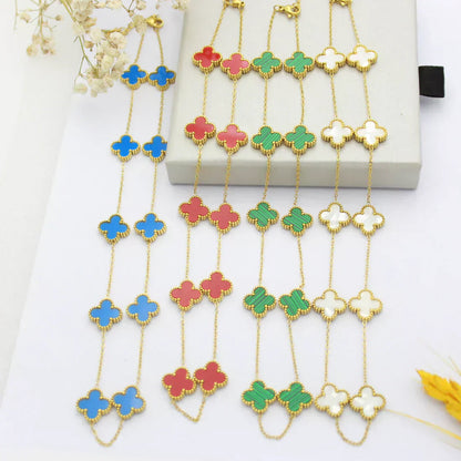 CLOVER | 10-Motif Blue Necklace | Tiva Jewelry