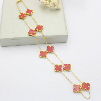 CLOVER | Red Necklace with 10 Motifs | Tiva Jewelry