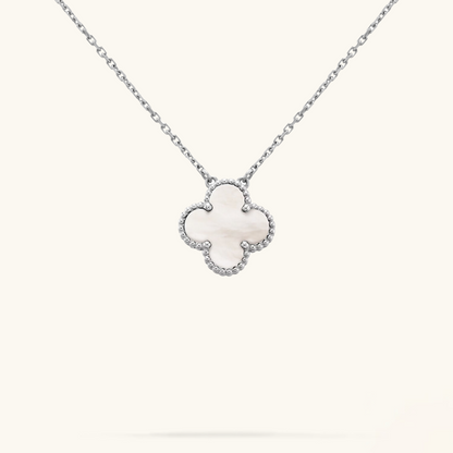 CLOVER White and Silver Necklace | Tiva Jewelry