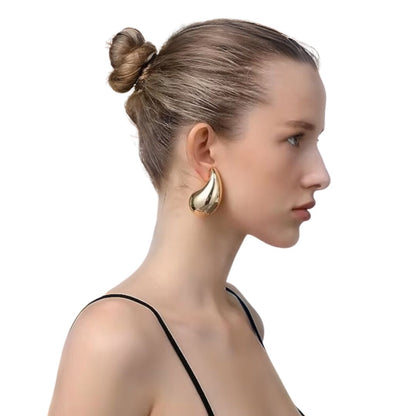 Sandra Teardrop Gold Earrings - Enduring Teardrop Design in Radiant Gold
