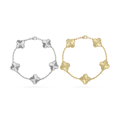 2-Piece Clover Bracelet Collection - Silver/Gold | Tiva Jewelry