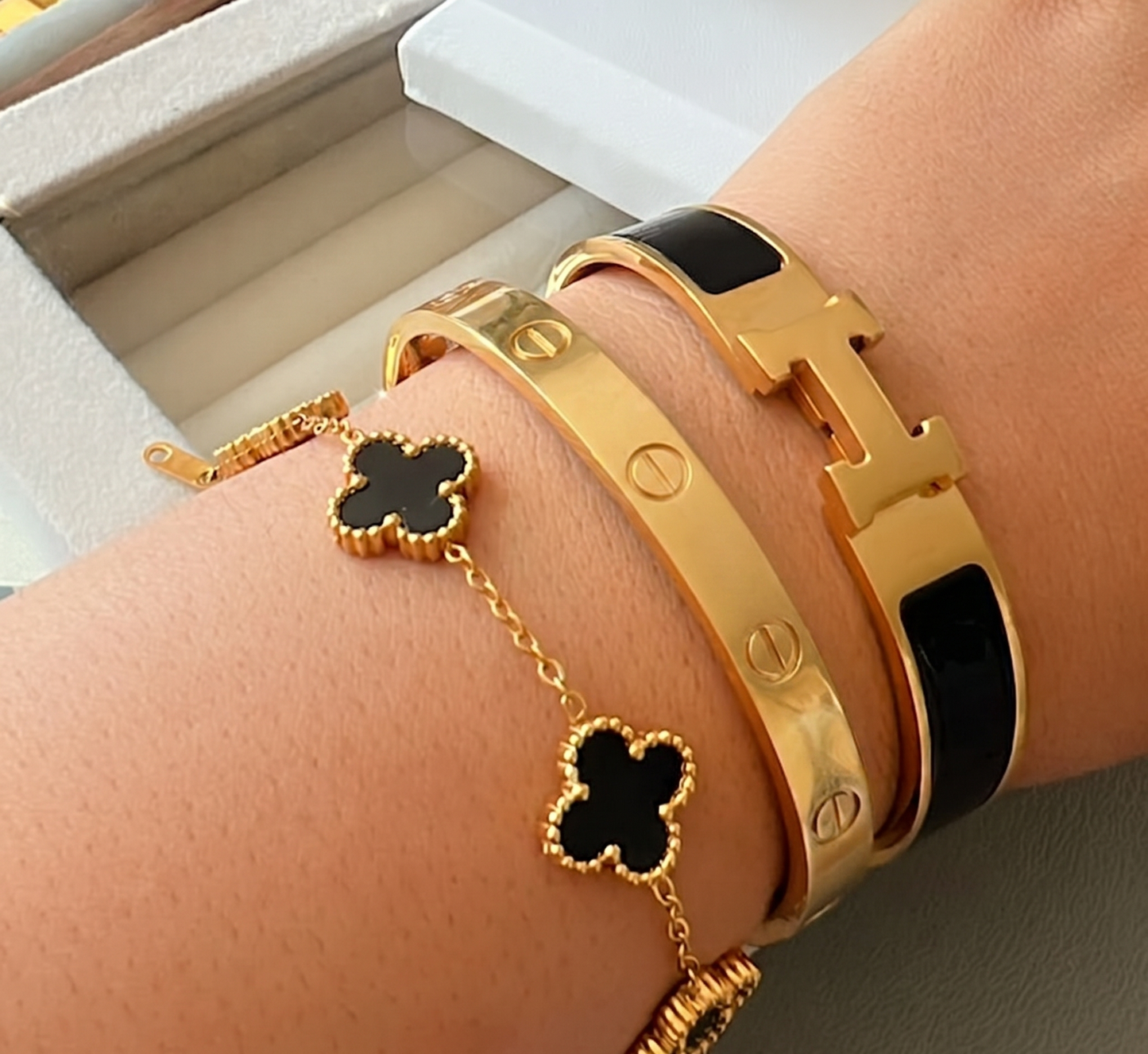 3-Piece Bracelet Trio Black | Tiva Jewelry