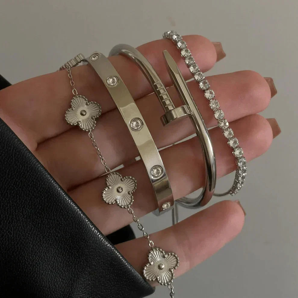 4-Piece Bracelet Ensemble "Silvio" | Tiva Jewelry