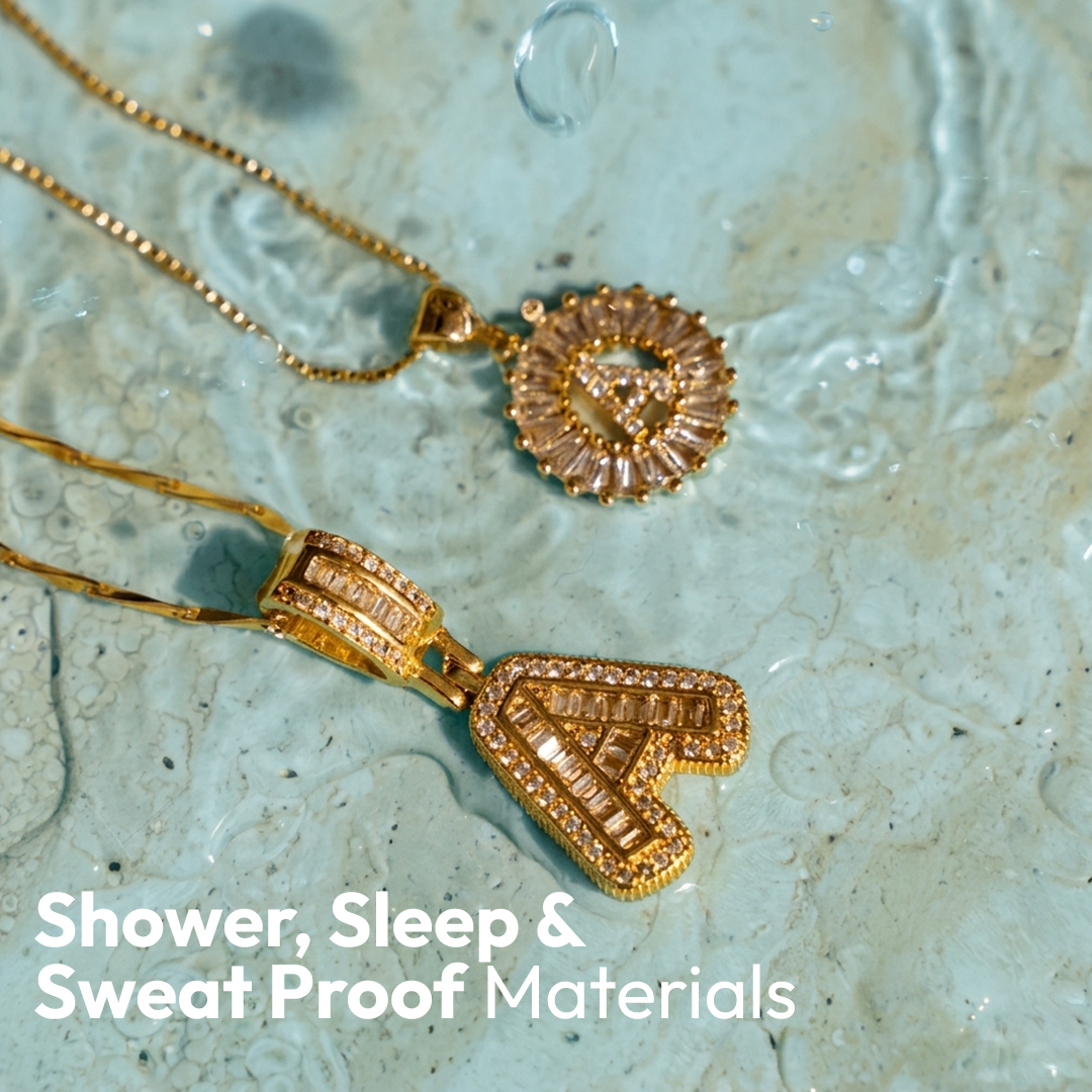 2pc 14k Diamond Letter Initial Necklaces | Tiva Jewelry