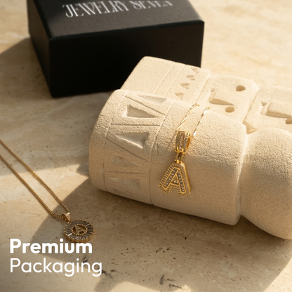 2pc 14k Diamond Letter Initial Necklaces | Tiva Jewelry