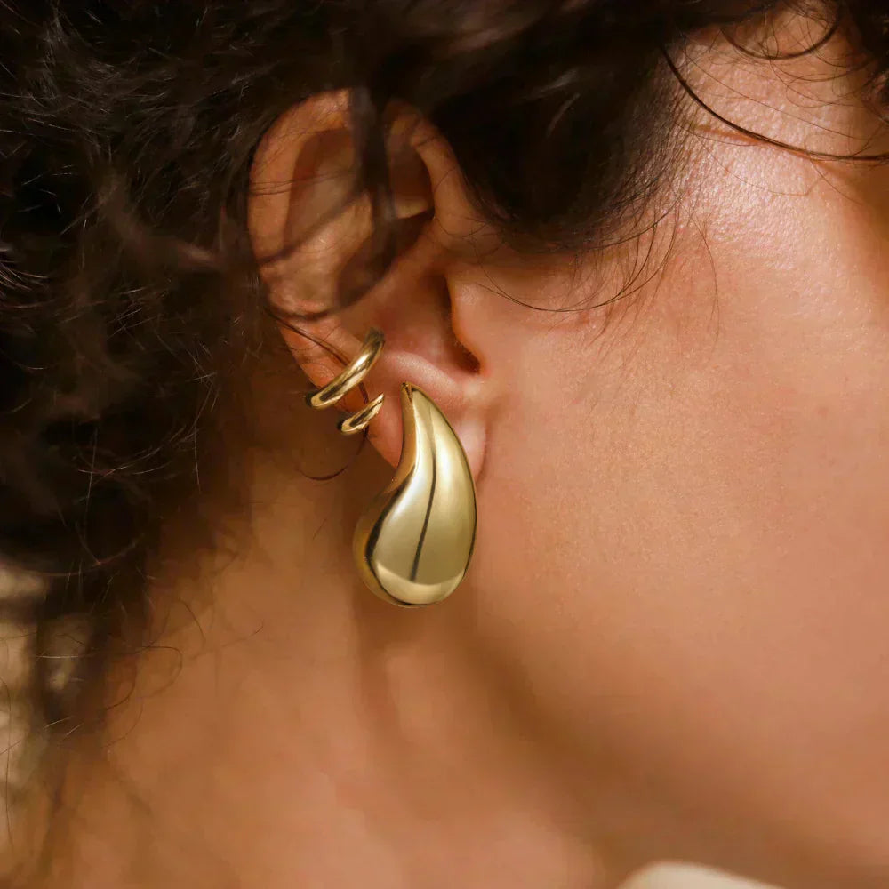 Sandra Teardrop Gold Earrings - Enduring Teardrop Design in Radiant Gold