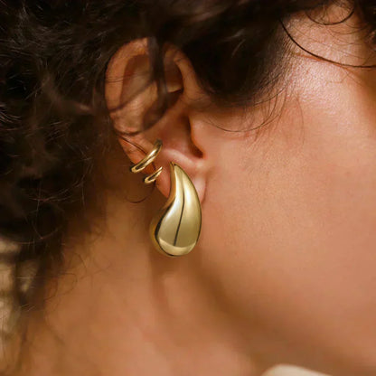 Sandra Teardrop Gold Earrings - Enduring Teardrop Design in Radiant Gold
