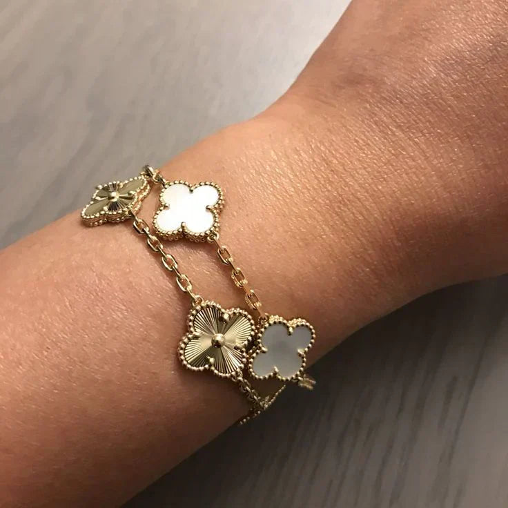 CLOVER White Bracelet - Chic Refined Adornment | Tiva Jewelry