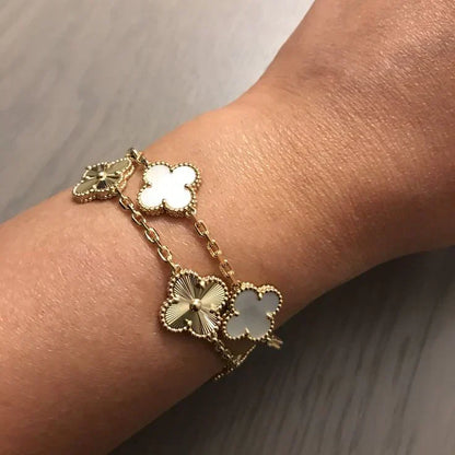 CLOVER White Bracelet - Chic Refined Adornment | Tiva Jewelry