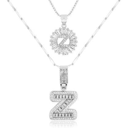 2pc 14k Diamond Letter Initial Necklaces | Tiva Jewelry